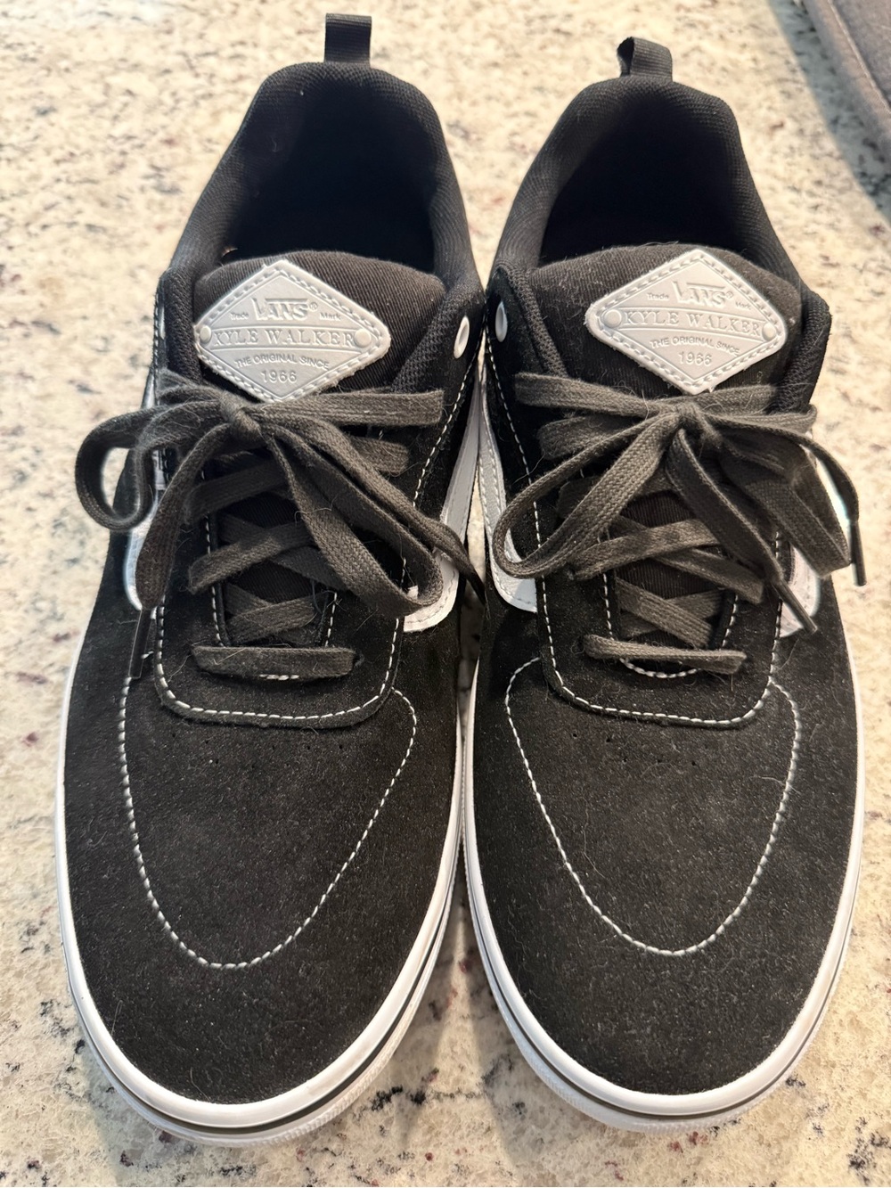 Vans Black Suede Kyle Walker Skate Sneakers with White Stripe